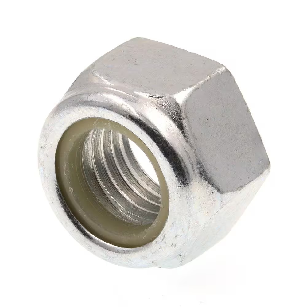 Picture of Brighton Best 050060 M12-1.75 Metric Nylon Insert Thin Locknut,Class 6,Mechanical Galvanized-Din 985